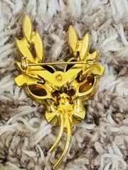 Vintage Fall Colors Leaf Brooch Open Back Design