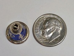 Sterling Silver ~ Siam Bell Charm ~ BEAUTIFUL BLUE ENAMEL ~ Pendant ~ VINTAGE