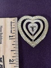 Vintage Triple Heart Brooch Pendant Gold Tone Love Pin Signed Gerry’s