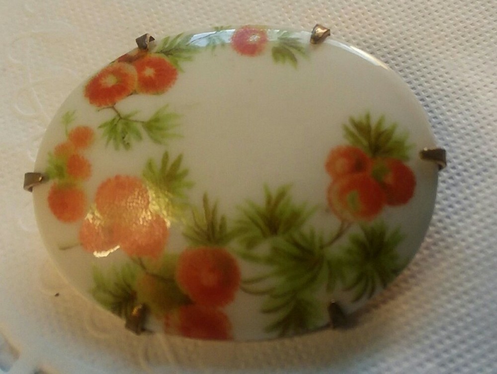Vintage Jewelry 45mm Ceramic Flower Brooch 02-01-2022