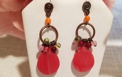 3 pair Gorgeous Lot Dangle Drop Pierced Post Earrings Made w Czech Glass Beads
