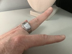 Vintage Uncas mens signet ring 18KT HGE white gold plated CZ? stone size 8.75-9