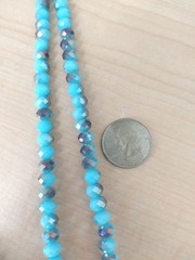 Blue AB Faceted Beaded Necklace/ Sparkling/ Very Good Condition/ No Clasp