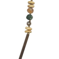 Vintage Multicolor Beaded Necklace With Natural Stone & Metal Accents Jewelry