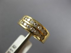 ESTATE WIDE 0.80CT DIAMOND 14KT YELLOW GOLD 2 ROW ROUND CHANNEL ANNIVERSARY RING