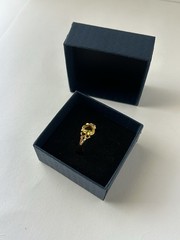 Vintage Yellow Cubic Zirconia Ring Gold Plated Womens Size 8.5