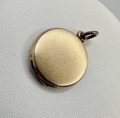 Antique Victorian Child Pic Blank Monogram Gold Filled Locket Pendant Charm Read