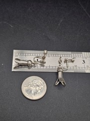 Estate Vintage Sterling Silver Squash Blossom Screw Back Earrings Southwestern
