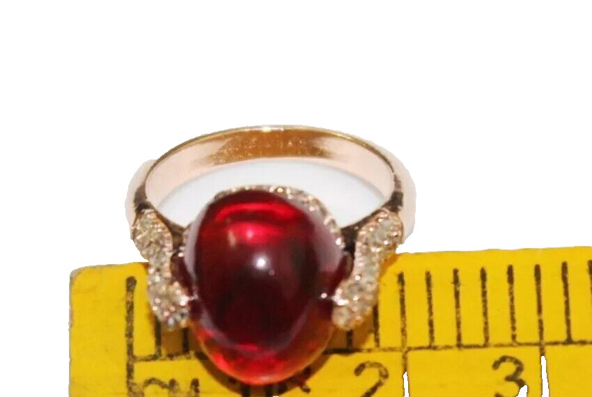 0.66ct Rose Cut Diamond Garnet Victorian Look 925 Silver Anniversary Ring
