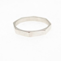 925 Sterling Silver Vintage Octagon Band Ring Size 5