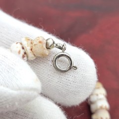 Vtg Tiger Puka Shell Bracelet 7.5″ Spring Ring Closure Weighs 0.5 oz.