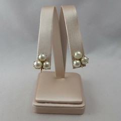 Vintage JMS 1/20 12k GF Simulated Pearl Cluster Screw Back Earrings Weighs 4.0g