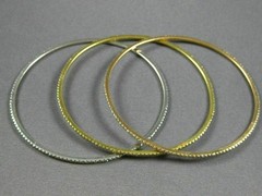 ESTATE 5.30CT DIAMOND 18KT TRI COLOR GOLD 3D ETERNITY STACKABLE BANGLE BRACELET
