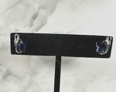 Sterling Silver Rich Blue Butterfly Stud Earrings
