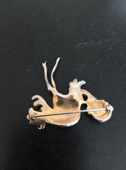 Vintage Ostrich Brooch Unique Old Rhinestones As Pictured 2”