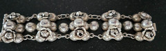 Spectacular Vintage Mexican Sterling Silver Bracelet, Flower Blossoms, WOW!