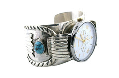 Vintage Navajo Sterling Turquoise Southwest Watch 6 1/8 x 1 3/5 Inch T3A23/6524
