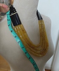 Statement necklace high quality Yellow and Black beads
