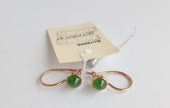 Vintage Earrings Nephrite Stones Sterling Silver 925 test Gilding Women Jewelry