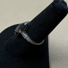 Vintage Sterling Silver Black Stone Ring Size 7.5 Signed (Po Ho Co)