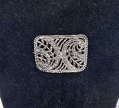 Antique Vintage 19th Century French Cut Steel Brooch Pin Art Deco