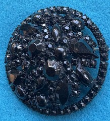 Black Jet Rhinestone Brooch Pin WC