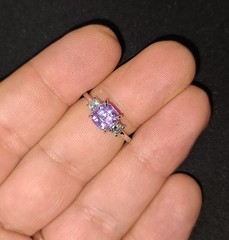 Vintage 14K White Gold Engagement ring 1.81ct.Natural Lavender Purple Sapphire