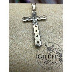Vintage 10K Gold Diamond Cross Pendant 12 Round Diamonds 1.03g Estate Religious