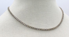 Antique Edwardian 935 Silver Paste Tennis Chain Necklace 15.5” 10.65g
