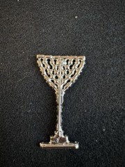 Vintage B David Martini Cocktail Wine Glass – Aurora Borealis Crystal Brooch