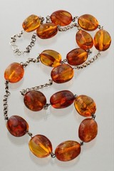 ANTIQUE Vintage Genuine Insect Beads BALTIC AMBER Chain Necklace 74.2g 260312-1