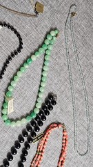 Vtg 1970s 1980s Beaded Necklace 12pc LOT Lucite Plastic Metal HONG KONG Crafts
