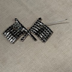 Vintage Silver Tone Rhinestone Flag Pin Brooch ￼Flag Patriotic