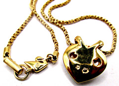 Vintage Signed Swarovski Puffy Heart Necklace Clear Crystal X Cluster Rope Chain