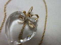 VINTAGE 14K YELLOW GOLD FILLED NECKLACE CHAIN HEART PENDANT 23 7/8 INCH #3
