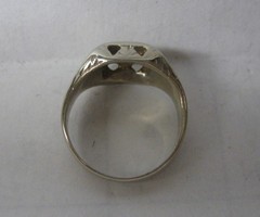 VICTORIAN ANTIQUE 10KW GOLD OLD EUROPEAN CUT DIAMOND BAND PINKY RING SIZE 2.75