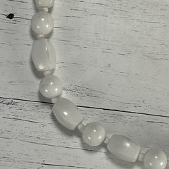 Vintage White Lucite Beaded Necklace 1970s-1980s Costume Jewelry