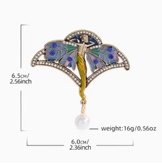 BROOCH-Art Deco Style Cloisonné Fairy Brooch with Rhinestones