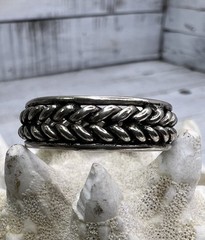 Vtg Twisted Cable Ring Sterling Silver 925 Band Size 10.25 Men Woman Jewelry 🖤