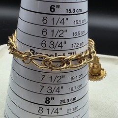 Vintage Charm Bracelet Wishing Well Charm Signed “S” Size 7″