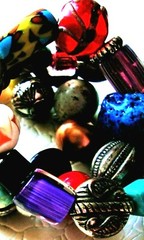 BRACELET BOHO BEADED MEMORY WIRE CUFF GLASS METAL ACRYLIC MULTI-COLOR ADJUSTABLE
