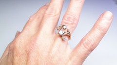 🌟Antique 14K Gold Nouveau Diamond Ring Lovely Design Size 6 3/4