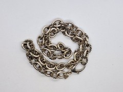 Pure .999 SILVER Vintage Bird USA Braided Oval Rolo Link Chain Necklace 18”