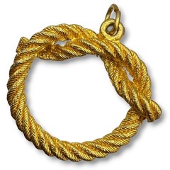 Vintage Gold Tone Twisted Rope Knotted Pendant