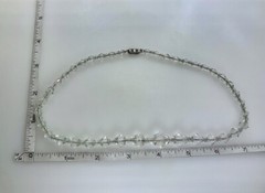 Vintage Graduated Clear Faceted Cut Czech Crystal Bead Strand Necklace 16” Chain