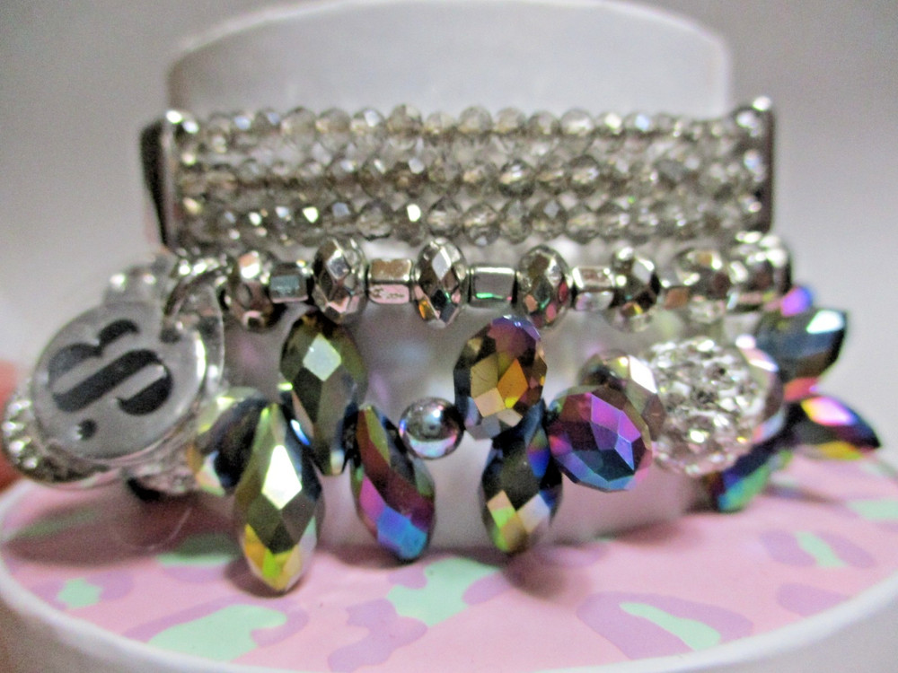 BOMB PARTY PICTURE PERFECT SPRING STACK BRACELET SET RBP4944 Silver Iridescent
