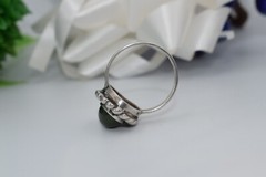 Soviet VTG old Ukraine Sterling SILVER 925 Ring Size 8-8.5 stone nephritis