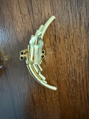 Vintage 1980s Maximalist Brutalist Ear Climbers Gold Plated Tubes Hematite Clip
