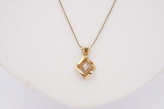 Vintage Gold Filled Diamond Pendant Necklace 17.75″