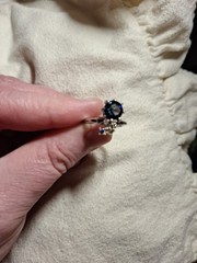 Can’t Find Markings Silver In Appearance Vintage Antique Ring Blue Stone/Pink